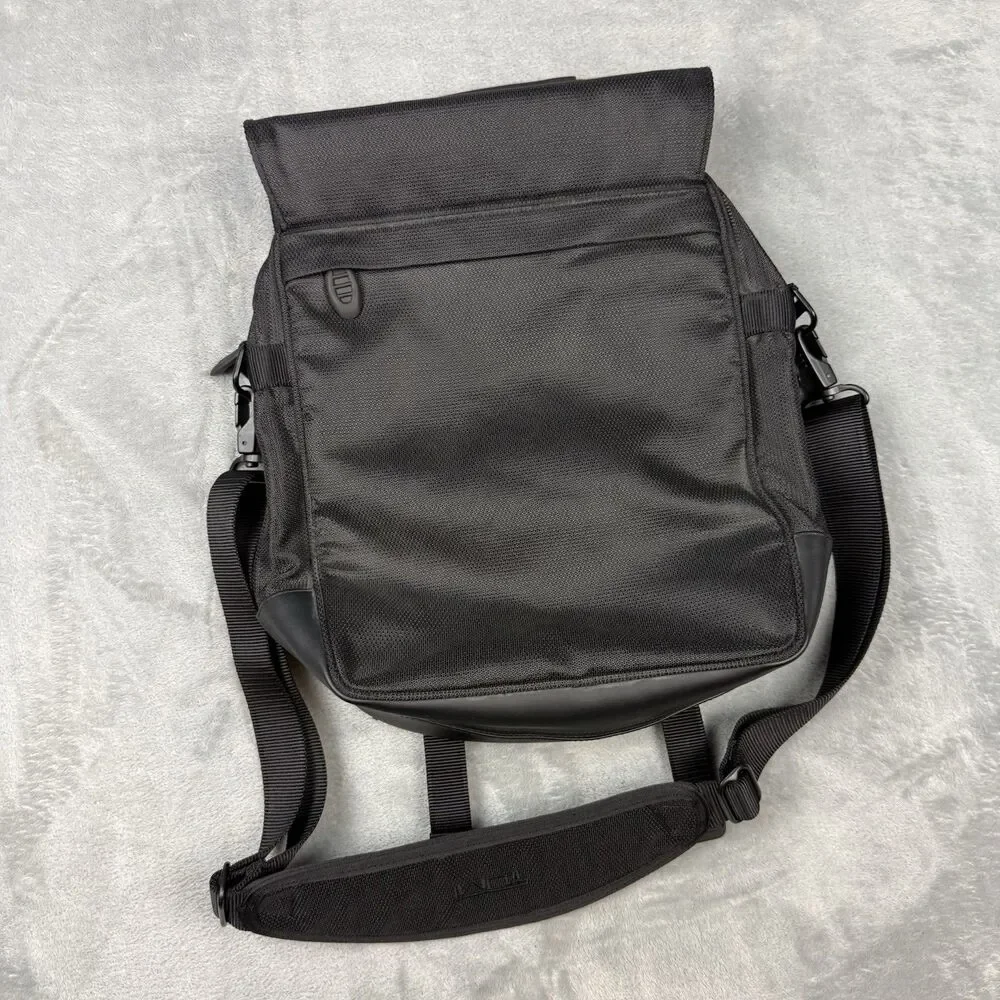 TUMI Black Ballistic Nylon Expandable Messenger Briefcase Shoulder Bag